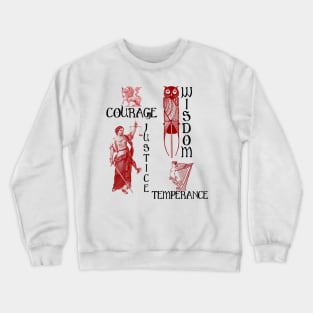 Stoic Philosophy 4 Cardinal Virtues Crewneck Sweatshirt